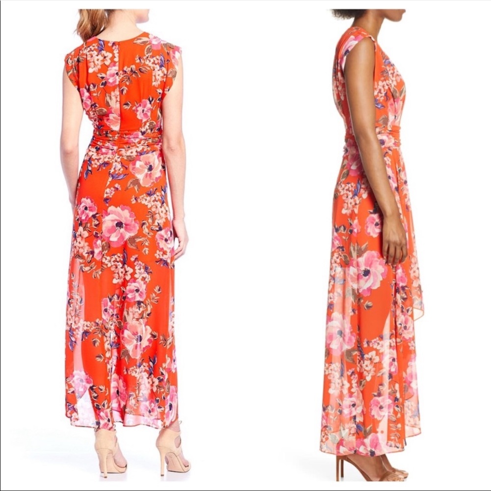 Eliza J Floral High/Low Chiffon Maxi Dress - Picture 3 of 5